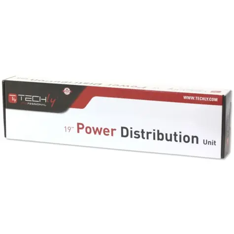 Techly 107746 19" schwarz, rot / PDU-Rackschiene / 8x Schuko / IEC C14 / 16 A / 2 m / 1 HE