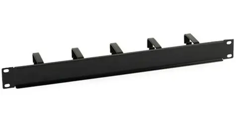 Techly 305922 schwarz / Kabelorganizer / 19" / 1 HE / 5 Metallringe