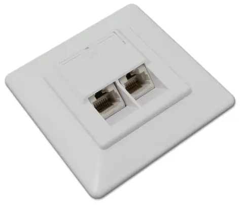 Xtendlan / 2x RJ45 / Cat6 / UTP / Unterputz- / Winkelanschlussdose