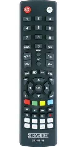 Schwaiger Universalfernbedienung 8-in-1, schwarz / Fernbedienung / Infrarot / Universal / 8 Geräte / 2x AAA