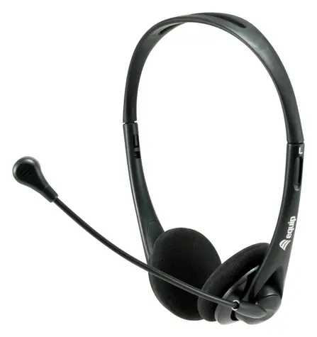 Equip mit Mikrofon, schwarz / Headset / 3,5-mm-Klinkenstecker / Kopfhörer / 1,8 m Kabel