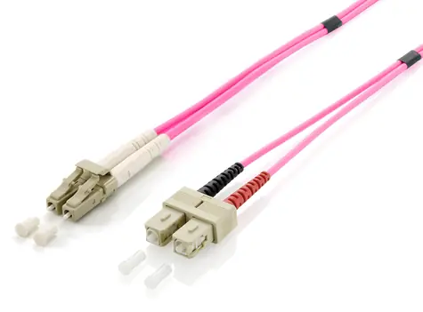 Equip Kabel LC-SC OM4, 10 m, lila / Patchkabel / Multimode / Duplex / LSZH
