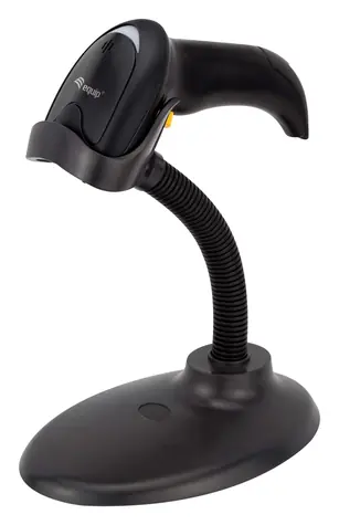 2D- Equip schwarz / Barcodeleser / 1D/2D / USB / mit Ständer / IP54