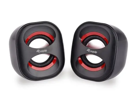Equip Mini-Lautsprecher, schwarz / 2.0-Lautsprecher / 3 W RMS / USB / 3,5-mm-Klinkenanschluss