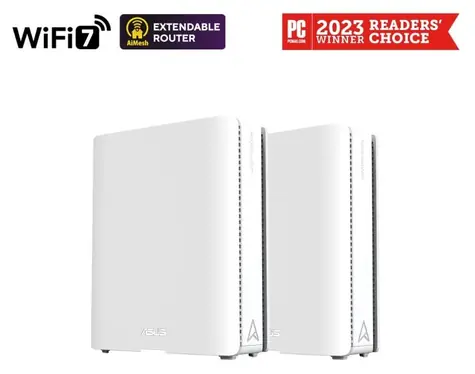 Asus ZenWiFi BQ16, weiß, 2er-Pack / Mesh-Router / WiFi 7 / 2,4 + 5 + 6 GHz / AiMesh / 2x WAN/LAN + 3x LAN