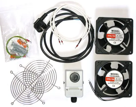 Xtendlan Lüftungseinheit / Lüftungsgerät / Thermostat / 2x Lüfter / Netzkabel