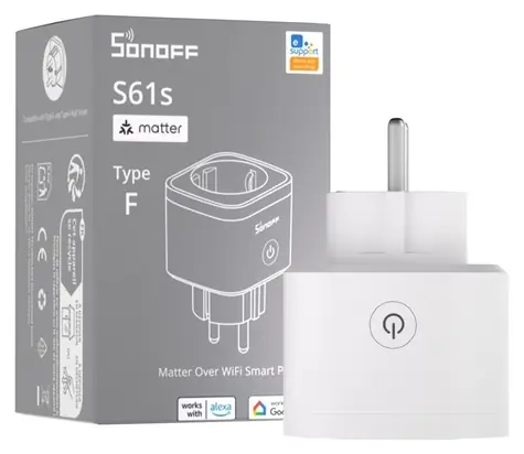 Sonoff S61S weiß / Intelligente Steckdose / WLAN / Matter Design / 3840 W