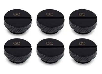 Alphacool Eiszapfen G1/4 schwarz / Blindanschluss / PC-Wasserkühlung / 6 Stück