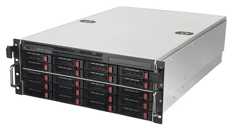 Silverstone SST-RM43-320-RS schwarz / Servergehäuse / 4 HE / 20x 2,5"/3,5" / E-ATX / Mini-SAS SFF-8643