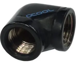 Alphacool HF schwarz / Adapter / G1/4 Innengewinde / 90° Winkel