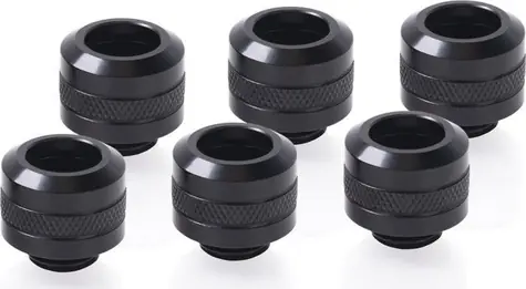 Alphacool Eiszapfen Pro schwarz / Schraubanschluss für Hardtube / 13 mm / G1/4" / 6 Stück.