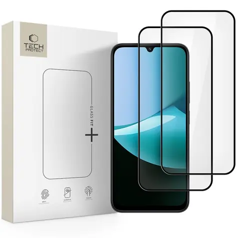 Tech-Protect Glass FIT+ schwarz / Gehärtetes Glas / XIAOMI Redmi 15C / POCO C85 / 2 Stück