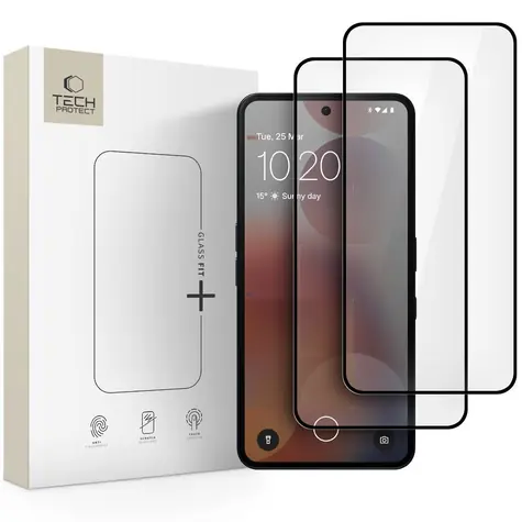 Tech-Protect Glass Fit+ schwarz / Gehärtetes Glas / Für iPhone 3A und 3A Pro / 2 Stück