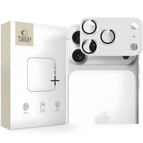 Tech-Protect Camfull Fit+ silber / Kameraschutzglas / Apple iPhone 17 Pro Max / Gehärtetes Glas