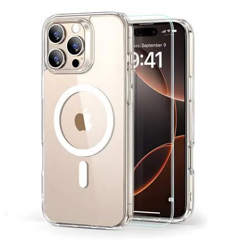ESR Classic Hybrid HaloLock transparent / Hülle + gehärtetes Glas / Apple iPhone 16 Pro Max / MagSafe