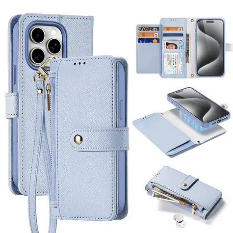 Dux Ducis Lawa blau / Lederhülle / Apple iPhone 15 Pro