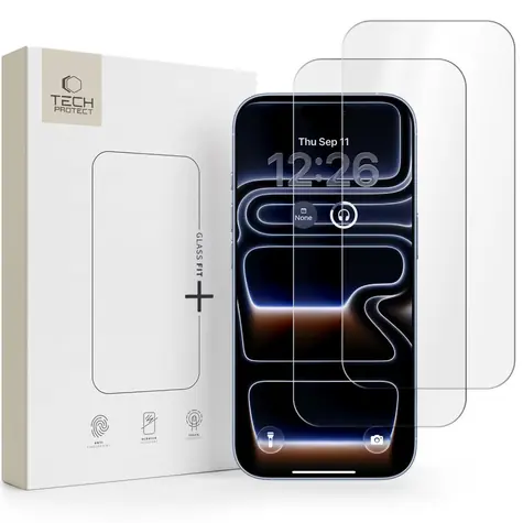 Tech-Protect Glass Fit+ / Schutzglas / Apple iPhone 16 Pro / 17 / 17 Pro / Gehärtetes Glas / 2 Stück / Transparent