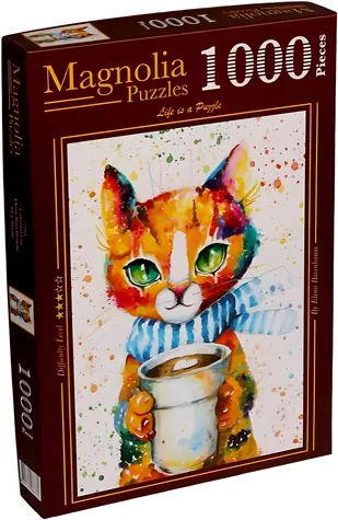 MAGNOLIA Puzzle Bunte Katze / 1000 Teile / 48 x 68 cm