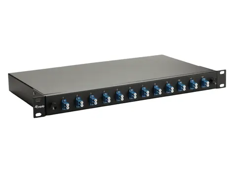 Equip mit LC-Duplex-12-Ports, OS2 schwarz / Optisches Patchpanel / 19", 1U / Stahlgehäuse