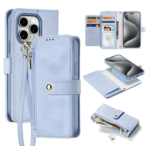 Dux Ducis Lawa blaue Lederhülle / Apple iPhone 15 Pro Max