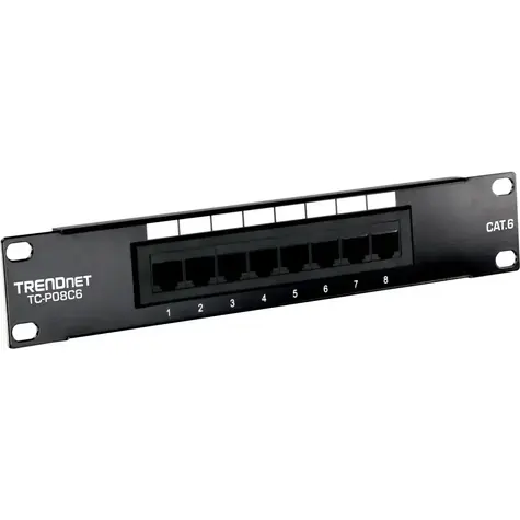 Trendnet TC-P08C6 schwarz / Patchpanel / 8 Ports / Cat6 ungeschirmt / 10"