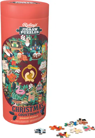 Ridley's Games Rundes Puzzle „Countdown bis Weihnachten“ / 1000 Teile / Durchmesser 68 cm