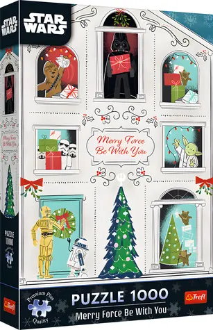 Trefl Puzzle Premium PLUS Star Wars: Merry Force Be With You / 1000 Teile / 68,3 x 48 cm / Kinder und Erwachsene