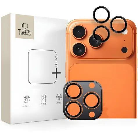 Tech-Protect Camring Fit+ schwarz / Kameraobjektivschutzhülle / iPhone 14/15/16/17 Pro, Pro Max