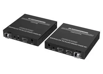 PremiumCord Optischer HDMI-Extender für 40 km / HDMI-Extender / 4K 60Hz / 4:4:4 / IR / RS232 / 3,5-mm-Audioanschluss