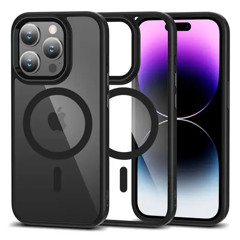Tech-Protect MagMat transparent schwarz / Schutzhülle / Apple iPhone 15 Pro / MagSafe