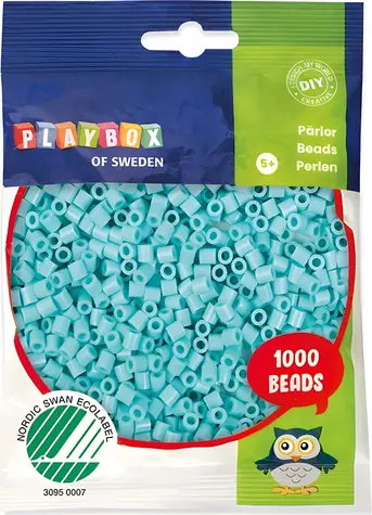 PLAYBOX Aufbügelbare Perlen Türkis / 1000 Stück