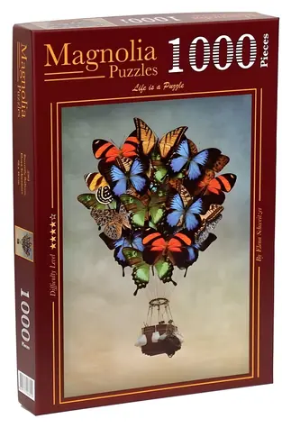 MAGNOLIA Schmetterlings-Puzzleballon / 1000 Teile / 48 x 68 cm