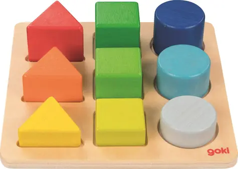 GOKI Formenpuzzle / Holz / 9 Teile