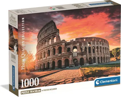 Clementoni Puzzle Rom - Kolosseum bei Sonnenuntergang / 1000 Teile / ab 14 Jahren