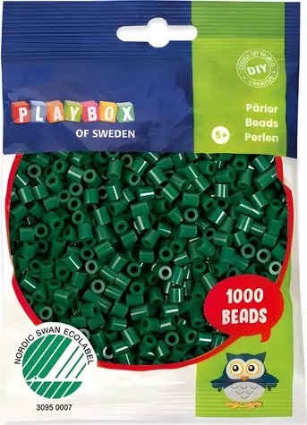 PLAYBOX Aufbügelbare Perlen dunkelgrün / 1000 Stück.
