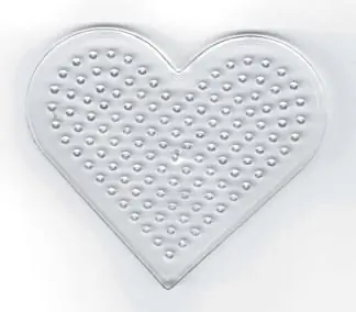 PLAYBOX Herz-Bügelperlenblock / Transparent / 8,5 × 7,5 cm