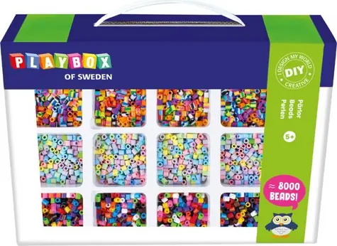 PLAYBOX Bügelperlen Mega Set 8000 Stück / 12 Farben / ab 5 Jahren
