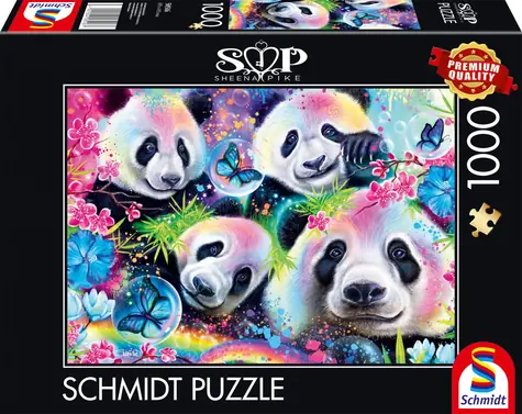 Schmidt Puzzle Neon: Pandas / 1000 Teile