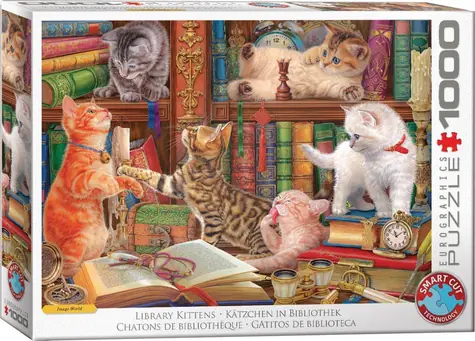 EUROGRAPHICS Puzzle Katzenbibliothek / 1000 Teile