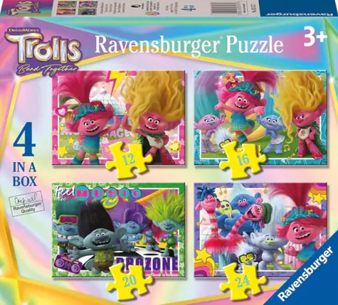 Ravensburger Puzzle Trolls 4in1 / 12+16+20+24 Teile