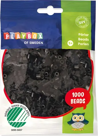 PLAYBOX Aufbügelperlen schwarz / 1000 Stück