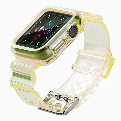 Hurtel Schutzhülle mit Armband, gelb / Schutzhülle mit Armband / Apple Watch 42 mm / Silikon