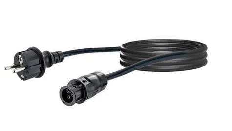 Schwaiger schwarz / Betteri Anschlusskabel - Schuko für Wechselrichter / Stromkabel / 5 m / IP44