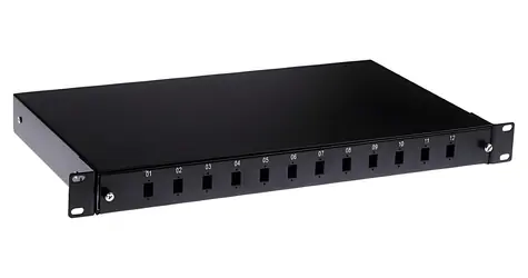 Xtendlan 19"-Lichtwellenleiterverteilerkasten schwarz / Lichtwellenleiterverteilerkasten / 12x SC Simplex / einziehbar