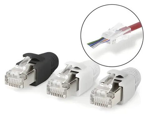 Nedis RJ45-Durchgangsstecker / CAT6a FTP / vergoldet / 10 Stück / weiß, schwarz, grau