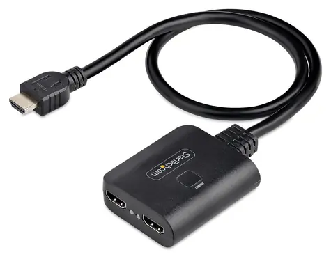 StarTech HDMI-Splitter 1×2 schwarz / HDMI-Splitter / 4K 60Hz / HDMI 2.0 / mit Stromversorgung