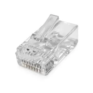 Nedis RJ45 Durchgangsverbinder CAT6 / RJ45-Stecker / UTP / vergoldet / 10 Stück / transparent