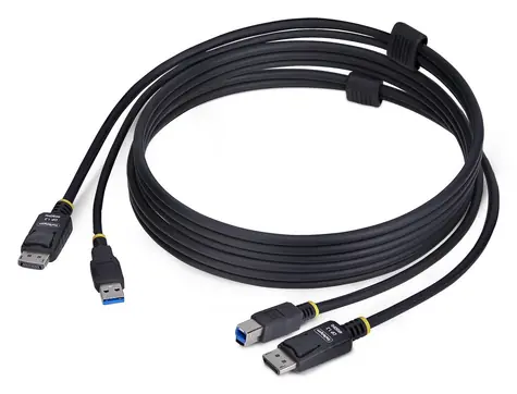 StarTech DU1226-KVM- Cable schwarz / KVM-Kabel / DisplayPort + USB 3.2 / 1,8 m
