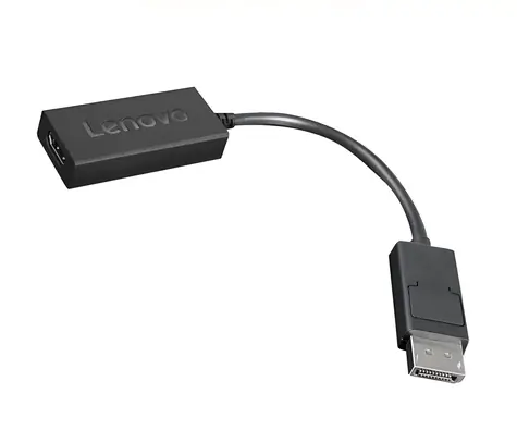 Lenovo DisplayPort-zu-HDMI-2.0b-Adapter, schwarz / Reduzierung / 4K 60 Hz / 0,225 m