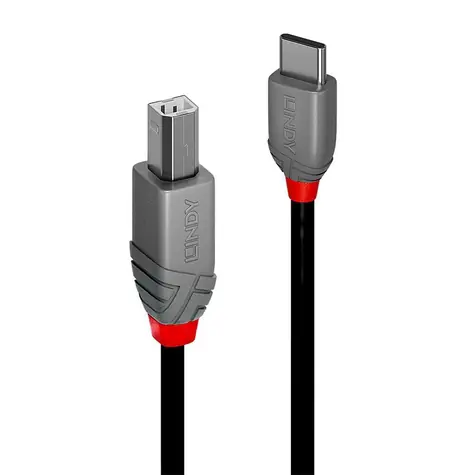 Lindy Anthra Line USB-C - USB-B 3 m schwarz / USB-Kabel / USB 2.0 / 480 Mbit/s